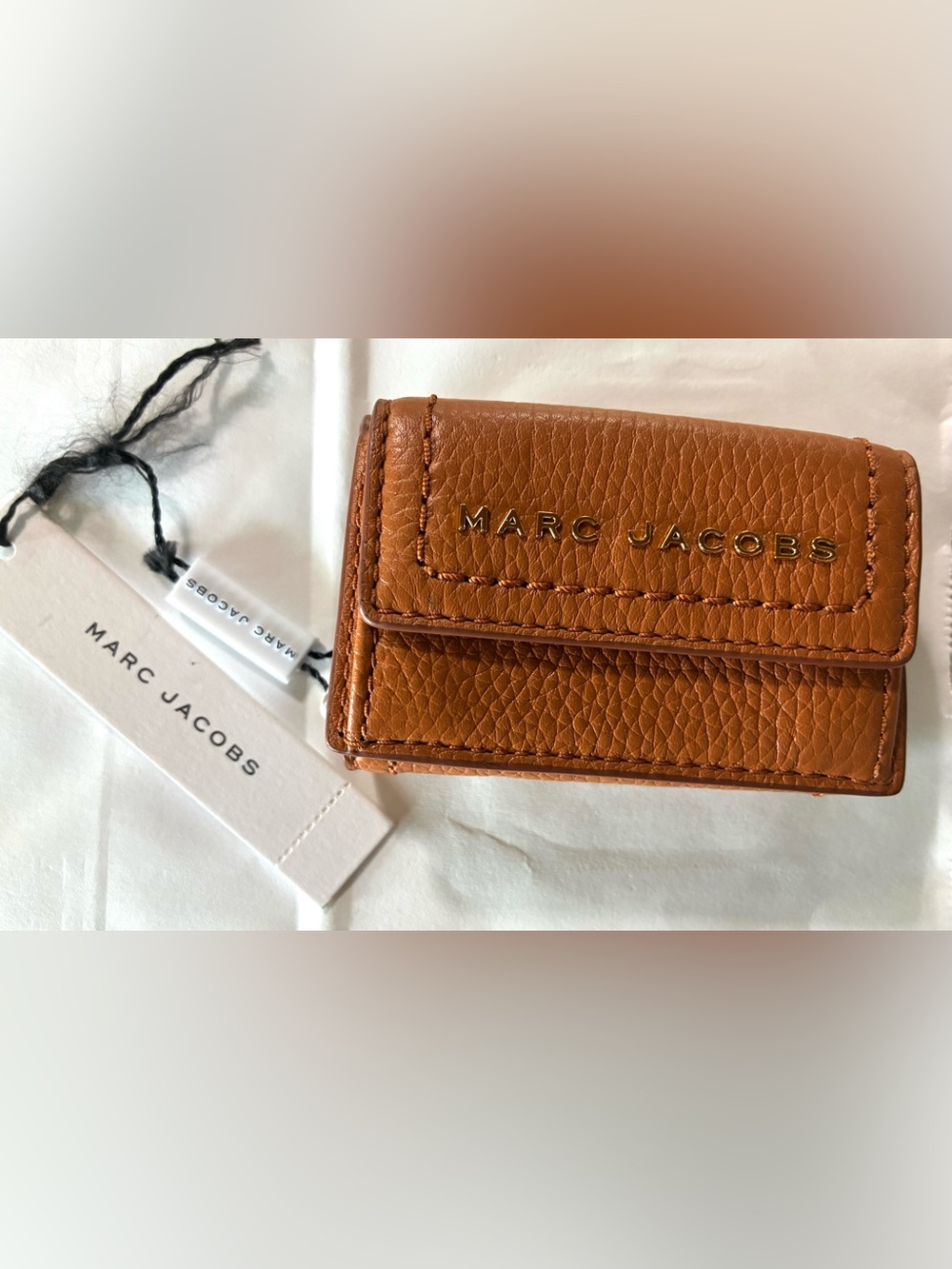 Marc Jacobs Mini Compact Credit Card Holder Wallet Smoked Almond
